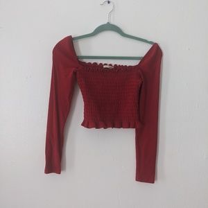 Reformation Red Longsleeve Top
